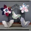 barrettes/broches interchangeables papillon origami ou fleurs