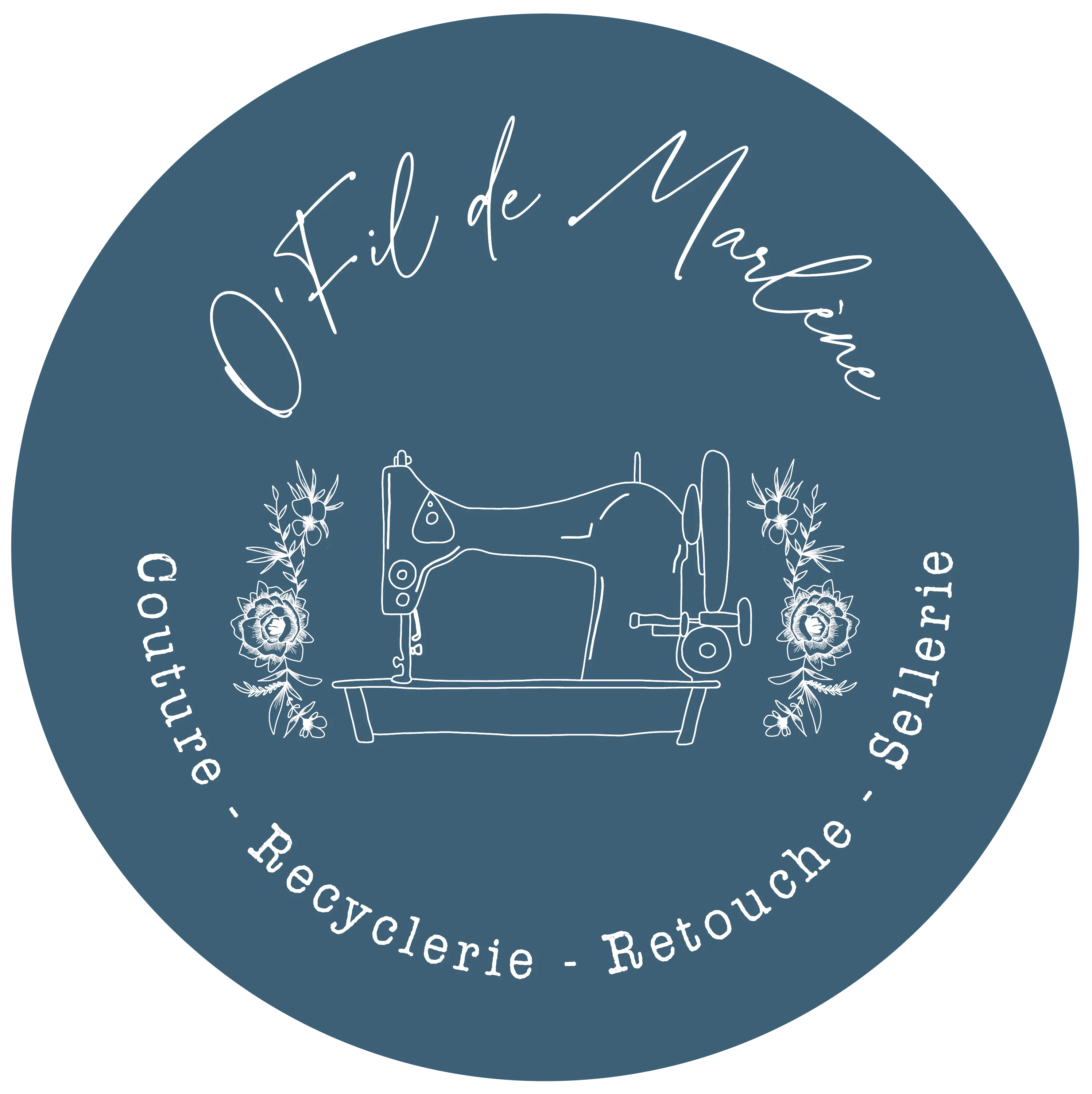 Logo rond complet fond bleu foncé